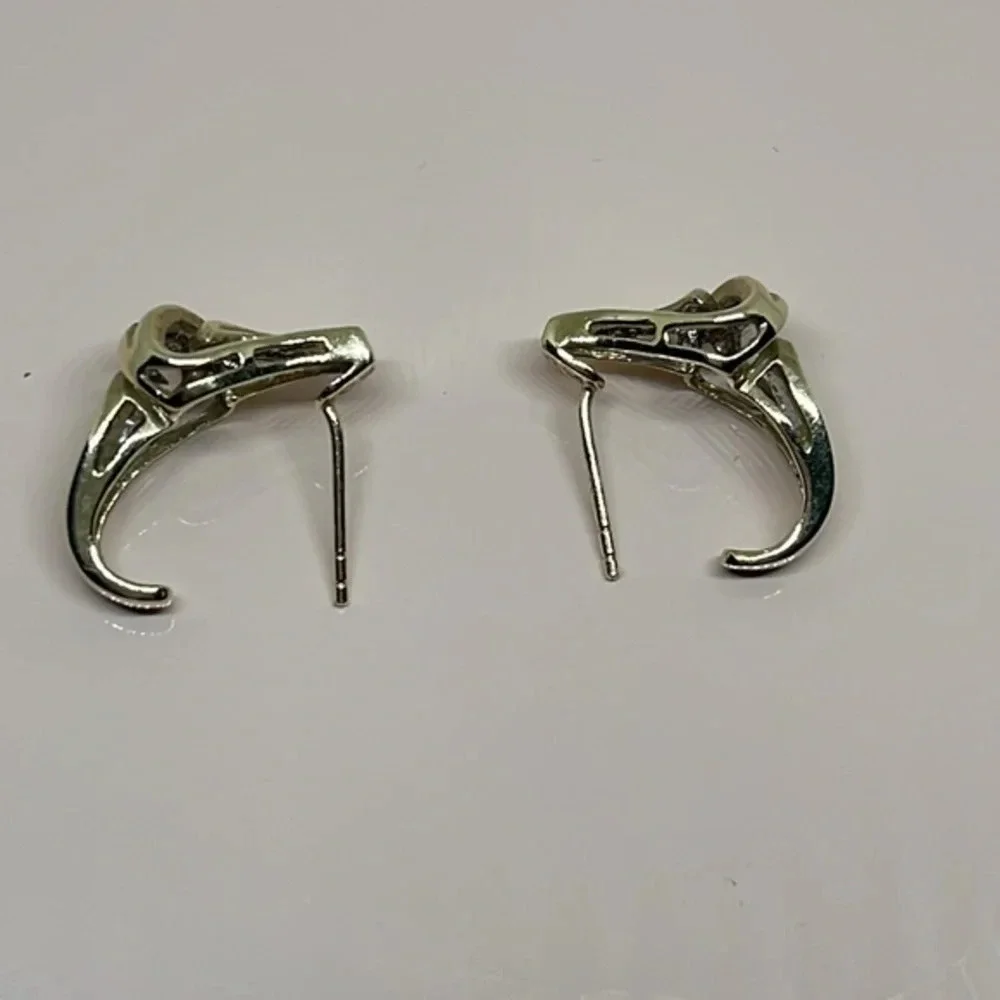 Diamonds 14k real solid‎ gold earrings​​​